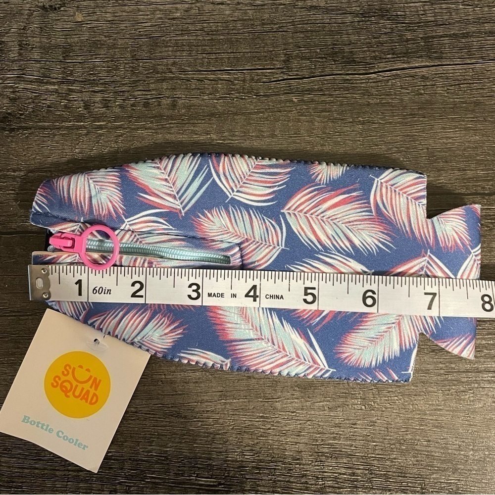 Tropical pink blue purple zipper drink cozy cooler bottle warmer - Picture 8 of 8